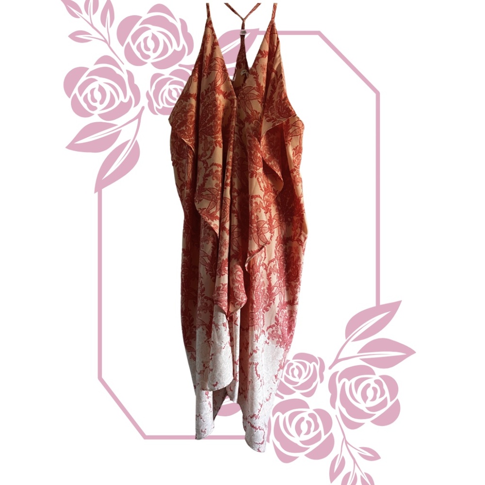 PINK BOHO PAISLEY DRESS BY EN CREME SZ M